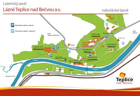 Mapa okolí Stříteže nad Bečvou s vyznačenými ubytovacími kapacitami