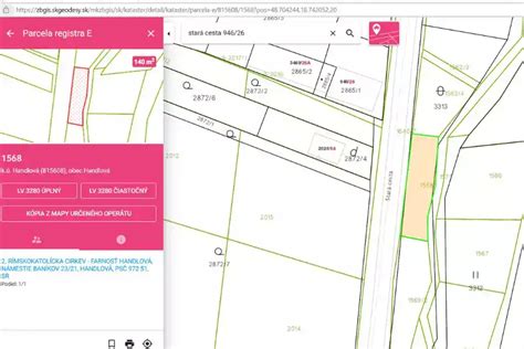 Mapa s vyznačenými stavebními pozemky v lokalitě Karviná