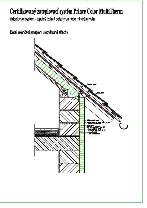 Detail zateplení obvodových stěn a střechy