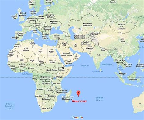 mapa ostrova Mauricius s vyznačenými plážemi a letovisky
