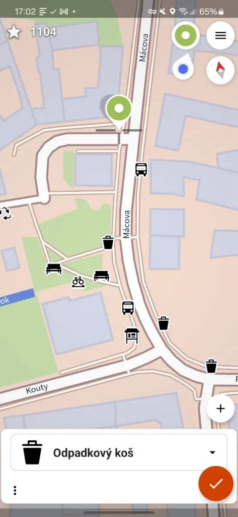 mapa Perštejna s vyznačenými body zájmu (supermarket, restaurace, škola)
