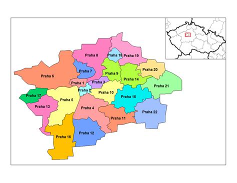 mapa Prahy 9 s vyznačenými lokalitami Kolbenova, Vysočany, Hloubětín, Letňany