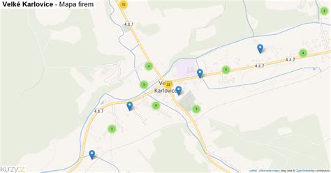 mapa obce Velké Karlovice s vyznačením pozemku