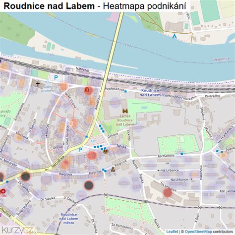mapa Roudnice nad Labem s vyznačenými ulicemi Švermova a Houskova