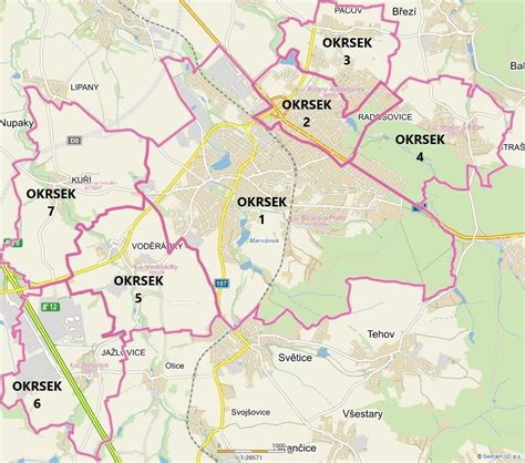 Mapa ukazující polohu Říčan s vyznačenými dopravními trasami do Prahy