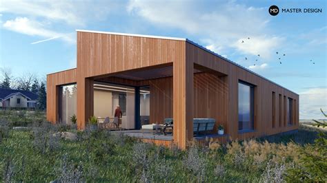 Moderní bungalov s propojením interiéru a exteriéru