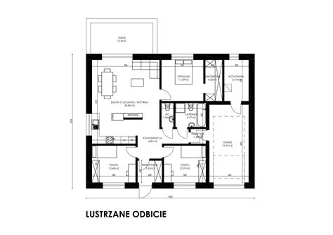 Příklad půdorysu domu 10x10 s podkrovím