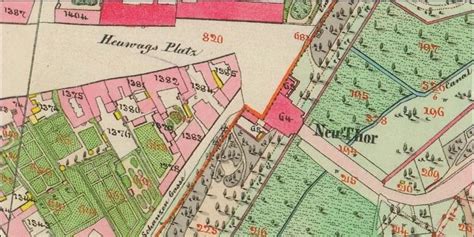 Historická mapa stabilního katastru zobrazující pozemkové parcely a jejich číslování.