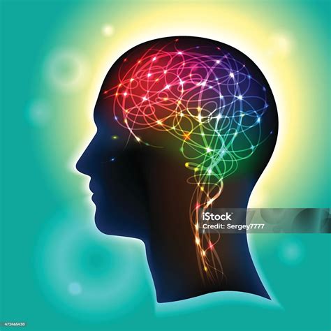Ilustrace mozku s propojenými neurony a chemickými symboly