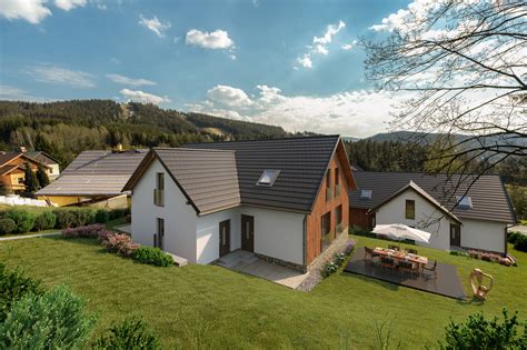 Vizualizace exteriéru dvojdomů v projektu Veleliby