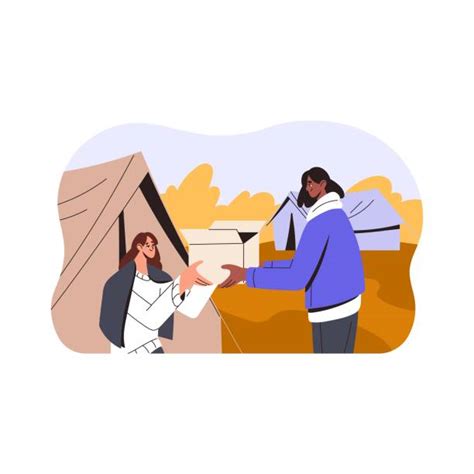 Ilustrace zobrazující fungování kontaktních center pro pomoc lidem v bytové nouzi.