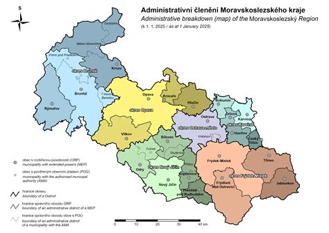 mapa Moravskoslezského kraje s vyznačenými městy, kde RE/MAX Orlová působí