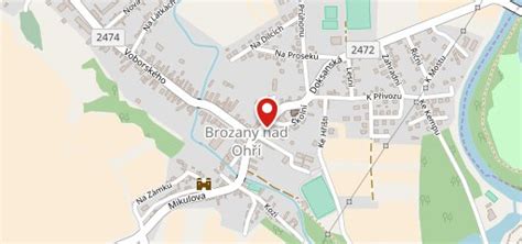 mapa lokality Brozany nad Ohří s vyznačenými body zájmu