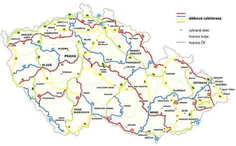 mapa turistických tras a cyklostezek v okolí Litoměřic