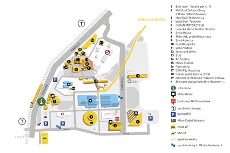 mapa Dolní oblasti Vítkovice s vyznačením památek
