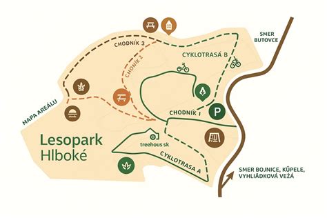 Mapa Hostivařského lesoparku a přehrady s vyznačenými rekreačními oblastmi