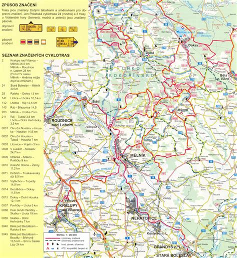 mapa cyklotras v okolí Dolních Dunajovic