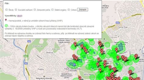 Mapa s vyznačenými pozemky a budovami v Hodoníně