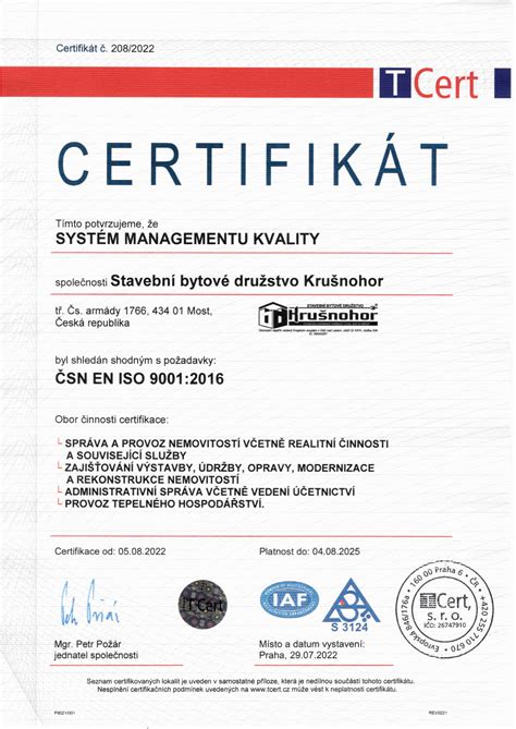 Logo společnosti Wienerberger a certifikát ISO 9001