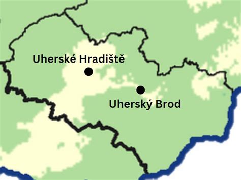 mapa okresu Uherské Hradiště