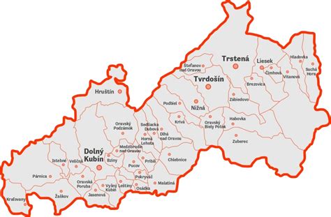 mapa obce Bílá a jejího okolí s vyznačenými lokalitami prodeje pozemků
