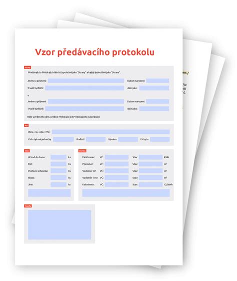 Ilustrace předávacího protokolu bytu.