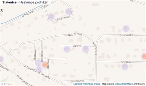 mapa obce Statenice s vyznačením polohy vůči Praze