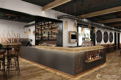 Interiér kavárny Dos Mundos Café s tapetou zobrazující cestu kávového zrna