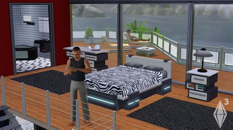 Ukázka moderního nábytku a elektroniky z balíčku The Sims 3 Luxusní bydlení