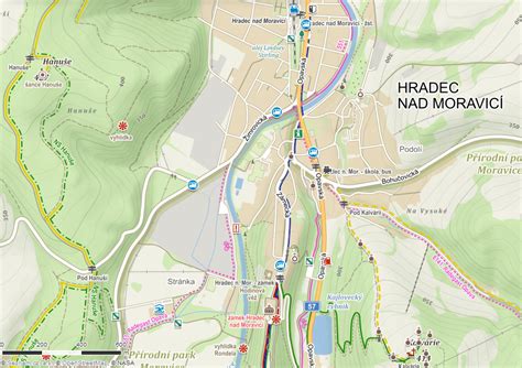 Mapa Hradce nad Moravicí s vyznačením lokalit dotčených územním plánem