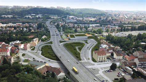 Vizualizace dokončené estakády na úseku Tomkovo náměstí a Rokytova