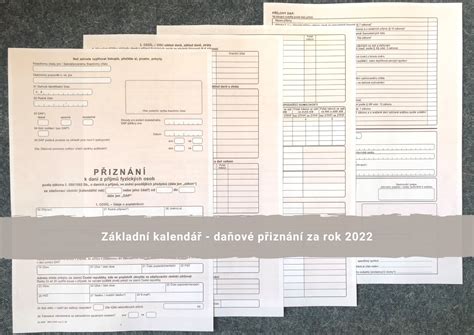 kalendář s vyznačenými daty pro daňové přiznání