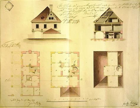 Plán stavitele Ignáce Palliardiho na přestavbu vily z roku 1803