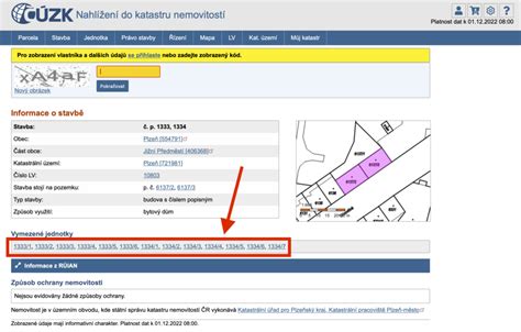 Ukázka výpisu z katastru nemovitostí s vyznačenými závaznými údaji
