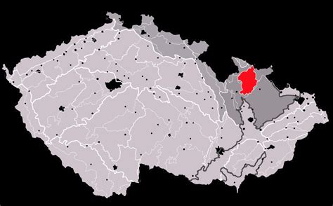 Mapa Beskyd s vyznačenými turistickými oblastmi a obcemi, kde je možné najít ubytování.