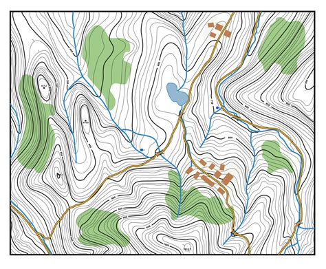mapa s vyznačenými vrstevnicemi