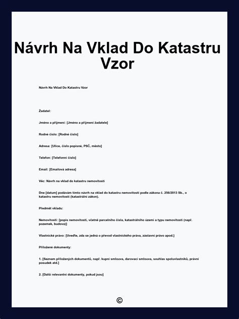Schematické znázornění procesu podání návrhu na vklad