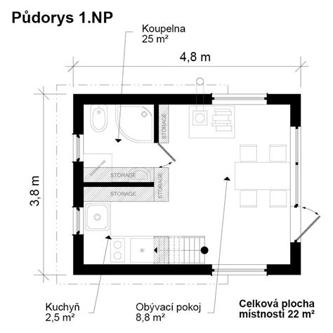 půdorys chaty a zahrady
