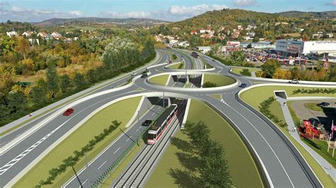vizualizace nové okružní křižovatky a úprav parkoviště