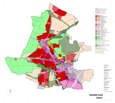 Mapa s vyznačenými lokalitami územního plánu Rokycany