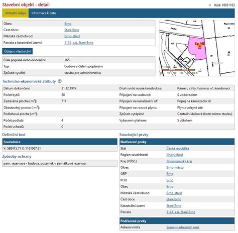 Schéma znázorňující propojení katastru nemovitostí s registry územní identifikace