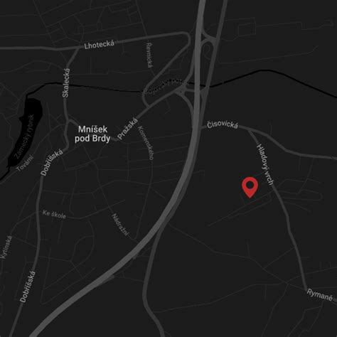 mapa Mníšku pod Brdy s vyznačením lokality Dobříšská