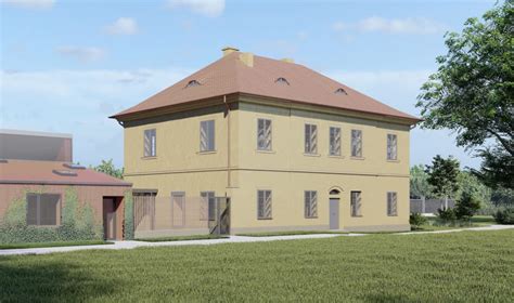 Dům s číslem popisným 33 v zámeckém parku v Měšicích, kde vzniká projekt bydlení pro osoby s autismem.