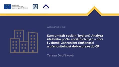 Schéma znázorňující ideální umístění sociálních bytů v rámci obce s důrazem na sociální mix a dostupnost služeb.