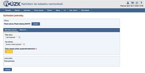 Ukázka struktury výpisu z katastru nemovitostí s vyznačenými klíčovými sekcemi.