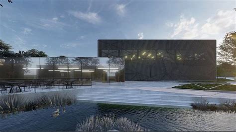 vizualizace modernizované sportovní haly s parkovacím domem