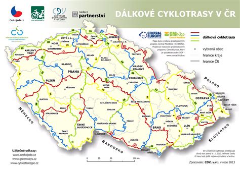 Mapa cyklostezek v Jižních Čechách