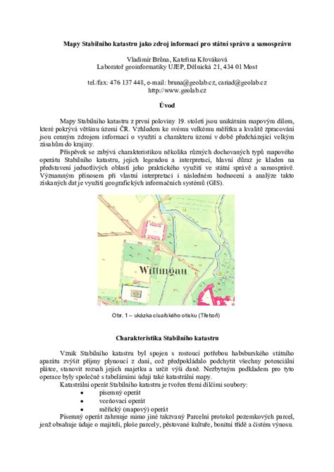 Ukázka barevné legendy map stabilního katastru