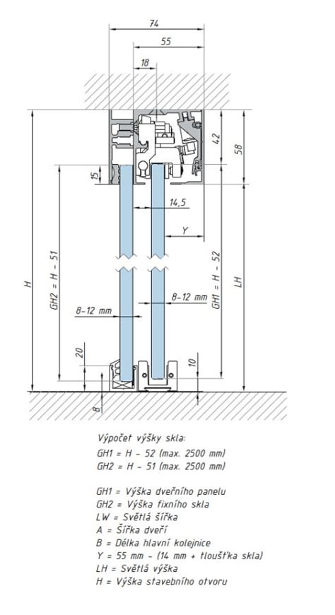 Detail hliníkového posuvného systému s různými výplněmi