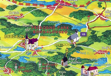 mapa obce Pec a jejího okolí